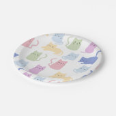 Assiettes En Carton Fête de chats colorés Motif minimal (Angle)