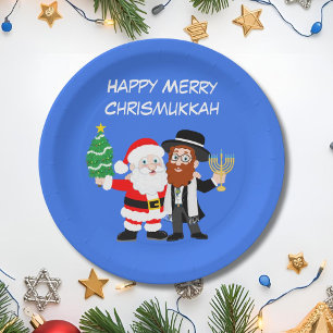 Assiettes En Carton Fête de Chrismukkah : le Père Noël rencontre la fê