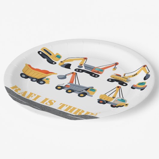 Assiettes En Carton Fête de construction upsherin anniversaire serviet (Angle)