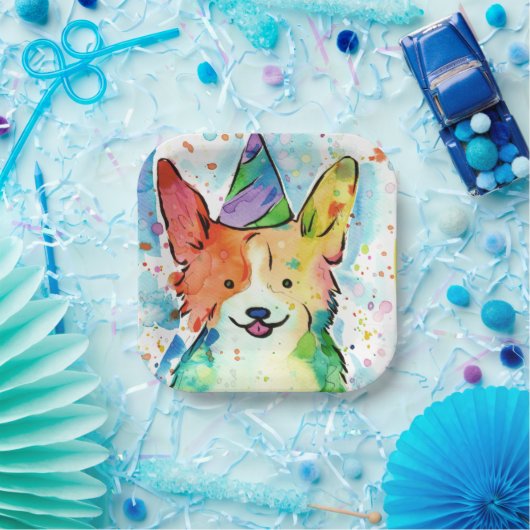 Assiettes En Carton Fête de Corgi Birthday (Fête)