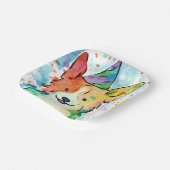 Assiettes En Carton Fête de Corgi Birthday (Angulaire)