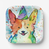 Assiettes En Carton Fête de Corgi Birthday (Recto)