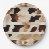 Assiettes En Carton Fête de cowboy de campagne occidentale à motif vac (Devant)