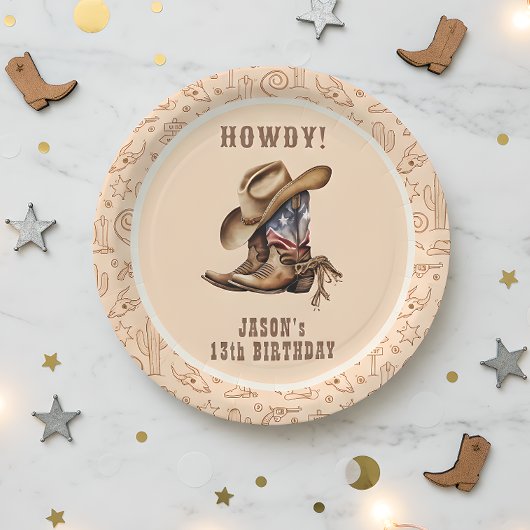 Assiettes En Carton Fête de cowboy Wild West
