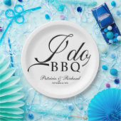 Assiettes En Carton Fête de fiançailles BBQ noir et blanc (Fête)