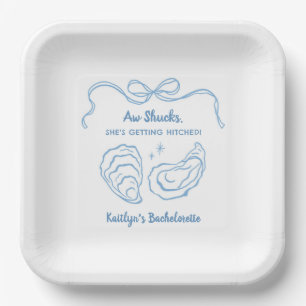 Assiettes En Carton Fête de Fiançailles Côtière Huître Oh Mon Dieu