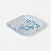 Assiettes En Carton Fête de Fiançailles Côtière Moderne Cocktail Bleu (Angulaire)