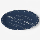 Assiettes En Carton Fête de fiançailles de M et Mme Blue Silver Future (Angle)