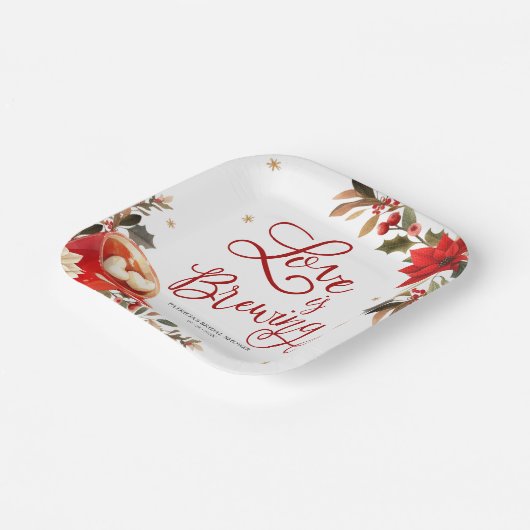 Assiettes En Carton Fête de Fiançailles de Noël : L'amour est dans l'a (Angulaire)