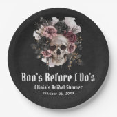 Assiettes En Carton Fête de Fiançailles d'Halloween Crâne Boo's Before (Devant)
