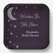 Assiettes En Carton Fête de Fiançailles Écrit Dans Les Étoiles (Recto)