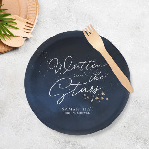 Assiettes En Carton Fête de Fiançailles Écrite dans les Étoiles