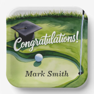 Assiettes En Carton Fête de fin d'études de golf Félicitations sur le