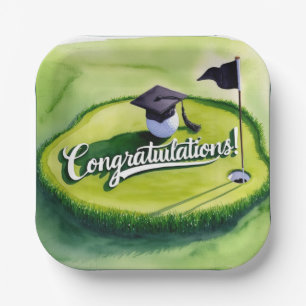 Assiettes En Carton Fête de fin d'études de golf Félicitations sur le