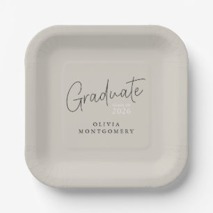 Assiettes En Carton Fête de fin d'études en écriture moderne