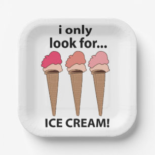 Assiettes En Carton Fête de glace que je cherche seulement