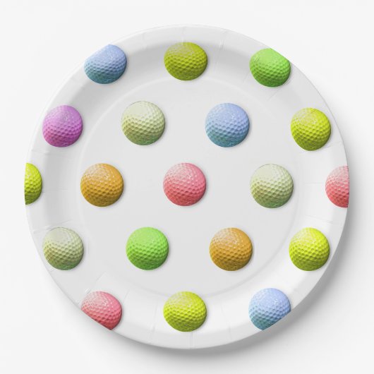 Assiettes En Carton Fête de golf (Devant)