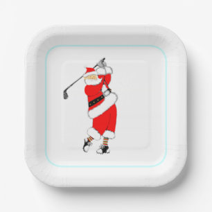 Assiettes En Carton Fête de golf de Noël