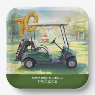Assiettes En Carton Fête de golf pour les 70 ans Par Tee Golfeur