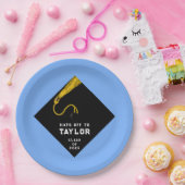 Assiettes En Carton Fête de graduation bleu clair (Fête)