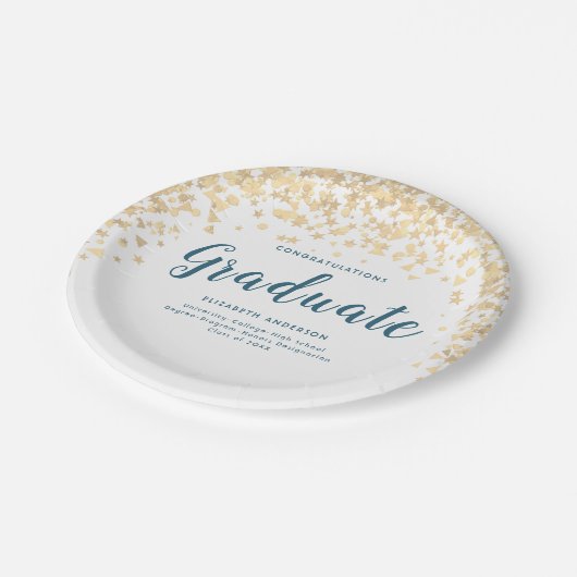 Assiettes En Carton Fête de graduation "Classe de" Nom personnalisé (Angle)