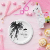 Assiettes En Carton Fête de graduation de Black Bow moderne (Fête)