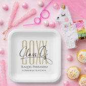 Assiettes En Carton Fête de graduation de collage de script moderne (Fête)