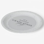 Assiettes En Carton Fête de graduation géométrique et script moderne (Angle)