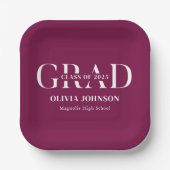 Assiettes En Carton Fête de graduation minimale (Recto)