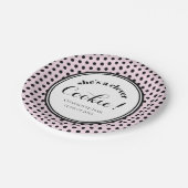 Assiettes En Carton Fête de graduation rose et noir (Angle)