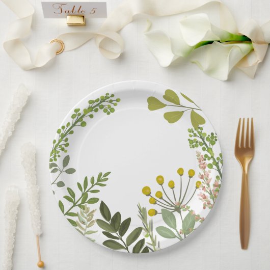 Assiettes En Carton Fête de jardin estivale éternelle (Mariage)