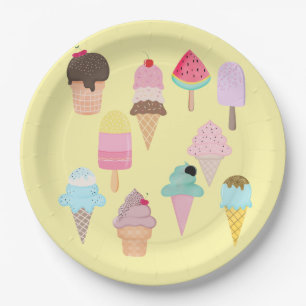 Assiettes En Carton Fête de la crème glacée