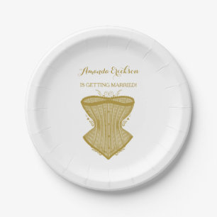 Assiettes En Carton Fête de la mariée simple de lingerie de corset