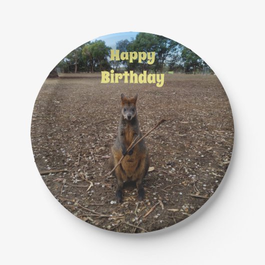 Assiettes En Carton "Fête de la nature : un casse-croûte de Wallaby" (Devant)