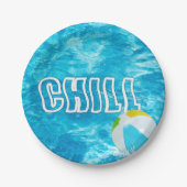 Assiettes En Carton Fête de la piscine d'été (Devant)