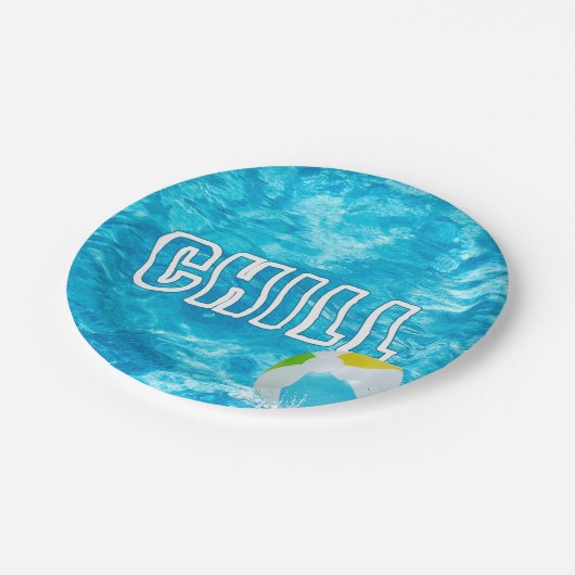 Assiettes En Carton Fête de la piscine d'été (Angle)