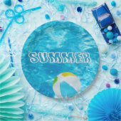 Assiettes En Carton Fête de la piscine d'été (Fête)