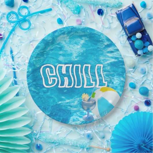 Assiettes En Carton Fête de la piscine d'été (Fête)