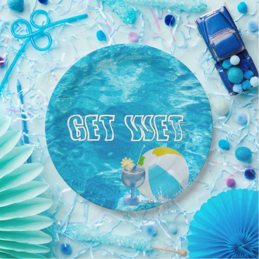 Assiettes En Carton Fête de la piscine d'été (Fête)
