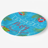 Assiettes En Carton Fête de la piscine tropicale | Anniversaire d'été (Angle)