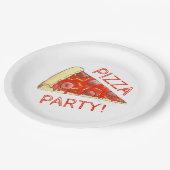 Assiettes En Carton FÊTE DE LA PIZZA ! Pepperoni Fromage Pizzeria tran (Angle)