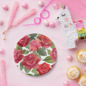 Assiettes En Carton Fête de la Rose rouge (Fête)