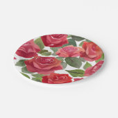 Assiettes En Carton Fête de la Rose rouge (Angle)