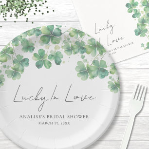 Assiettes En Carton Fête de la Saint-Patrick Chanceux en amour : Récep