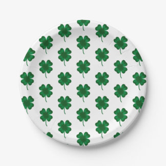 Assiettes En Carton Fête de la Saint Patrick shamrock