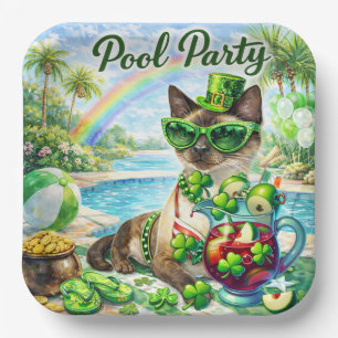 Assiettes En Carton Fête de la Saint-Patrick : Soirée piscine avec cha
