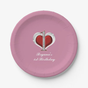 Assiettes En Carton Fête de la Saint-Valentin Cœur Un 1ER TOUTE COULEU