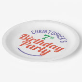 Assiettes En Carton Fête de l'âge 7e anniversaire Plaques papier (Angle)