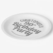 Assiettes En Carton Fête de l'âge 90e Anniversaire Plaques papier (Angle)