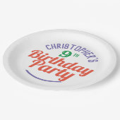 Assiettes En Carton Fête de l'âge 9e anniversaire Plaques papier (Angle)